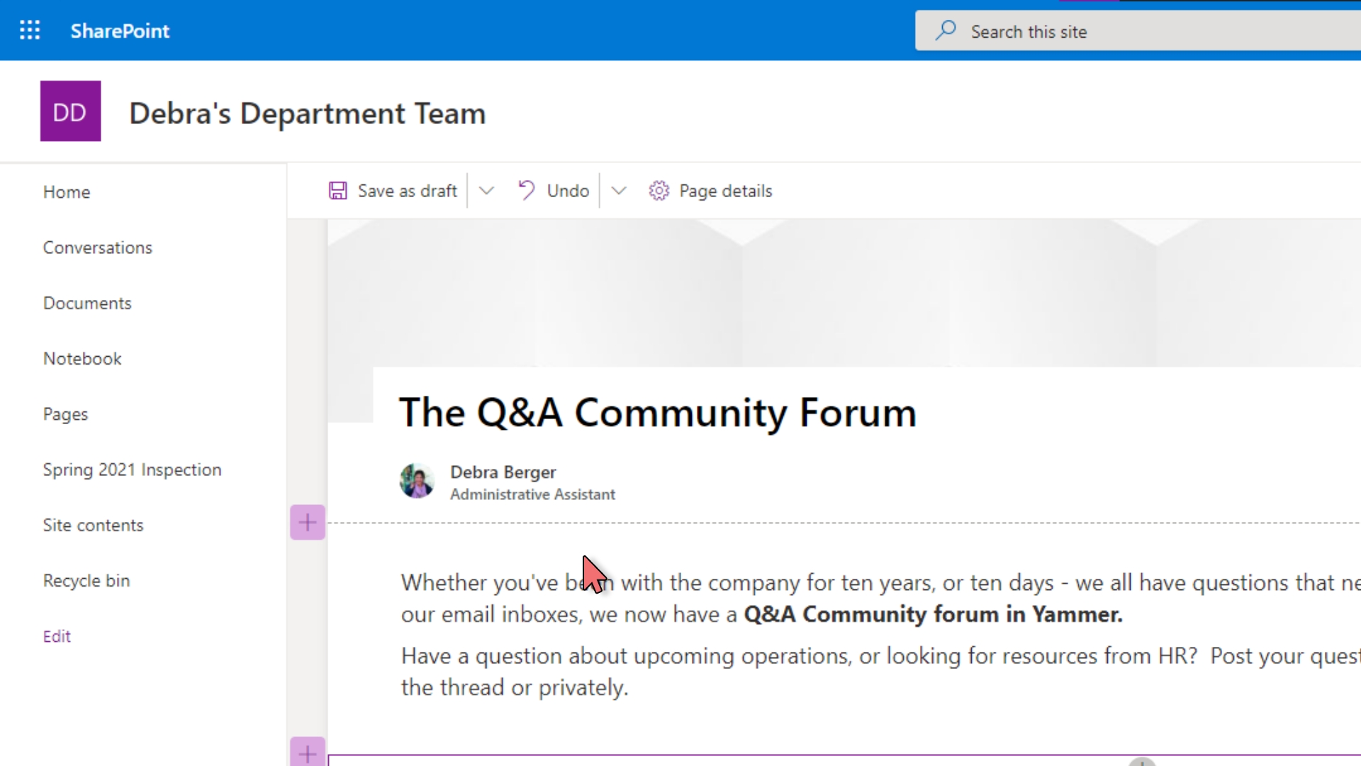 Yammer - Embed in SharePoint – 12