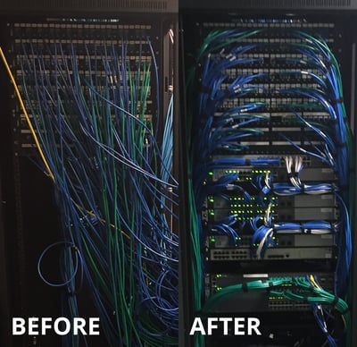 Winnipeg Network Cabling Before and After