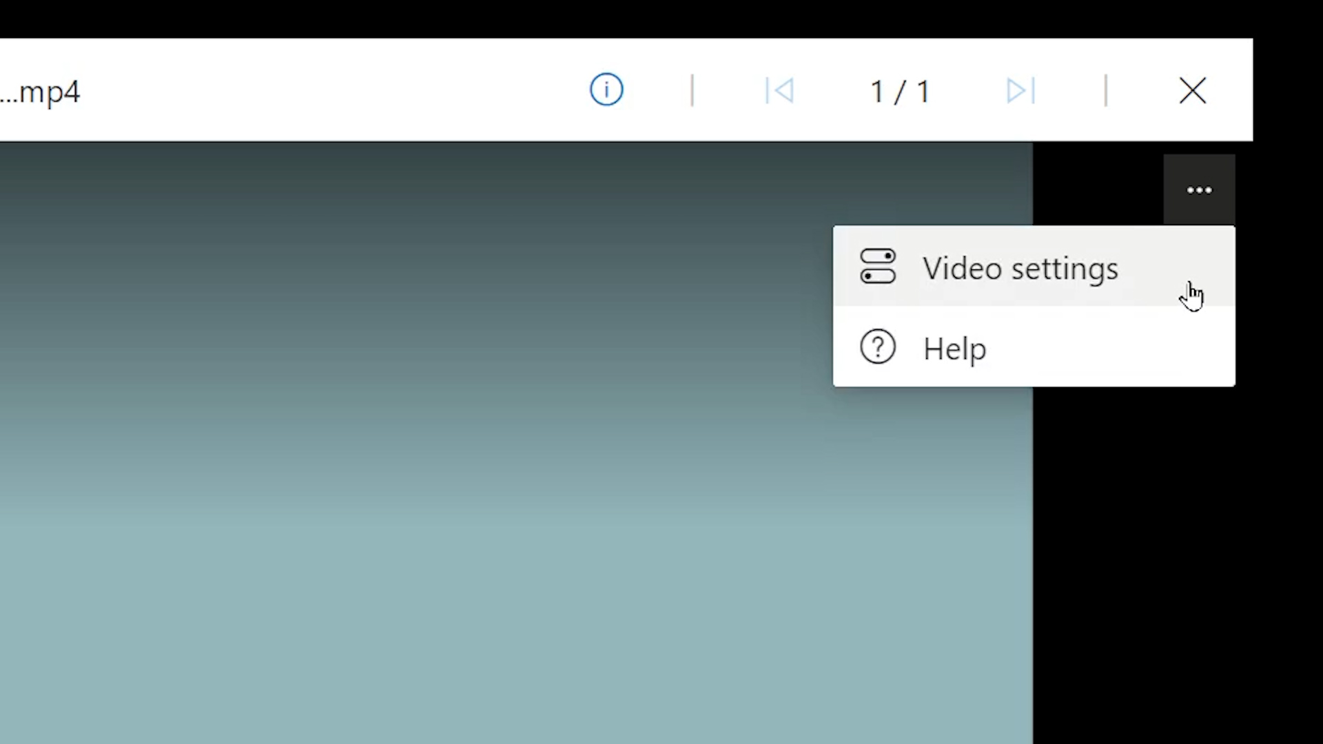 Video settings icon found in the OneDrive video player