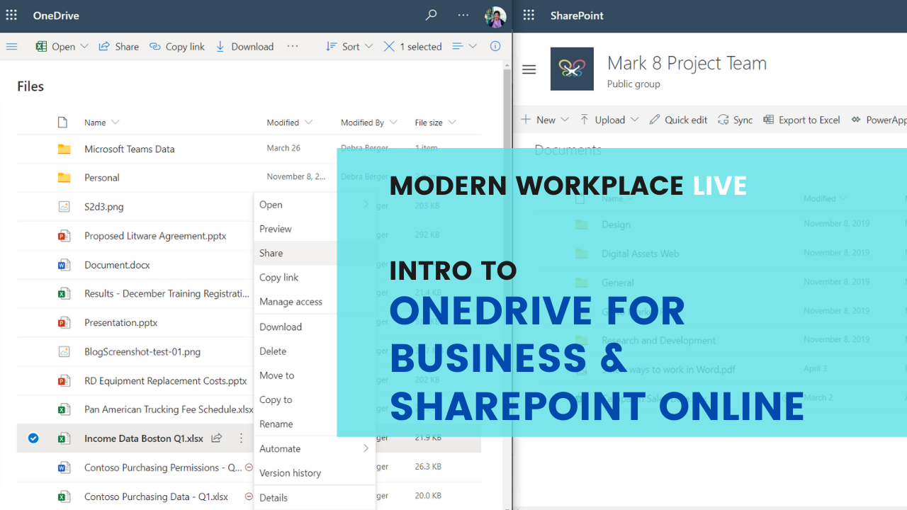 Modern Workplace LIVE - Intro to OneDrive for Business and SharePoint Online