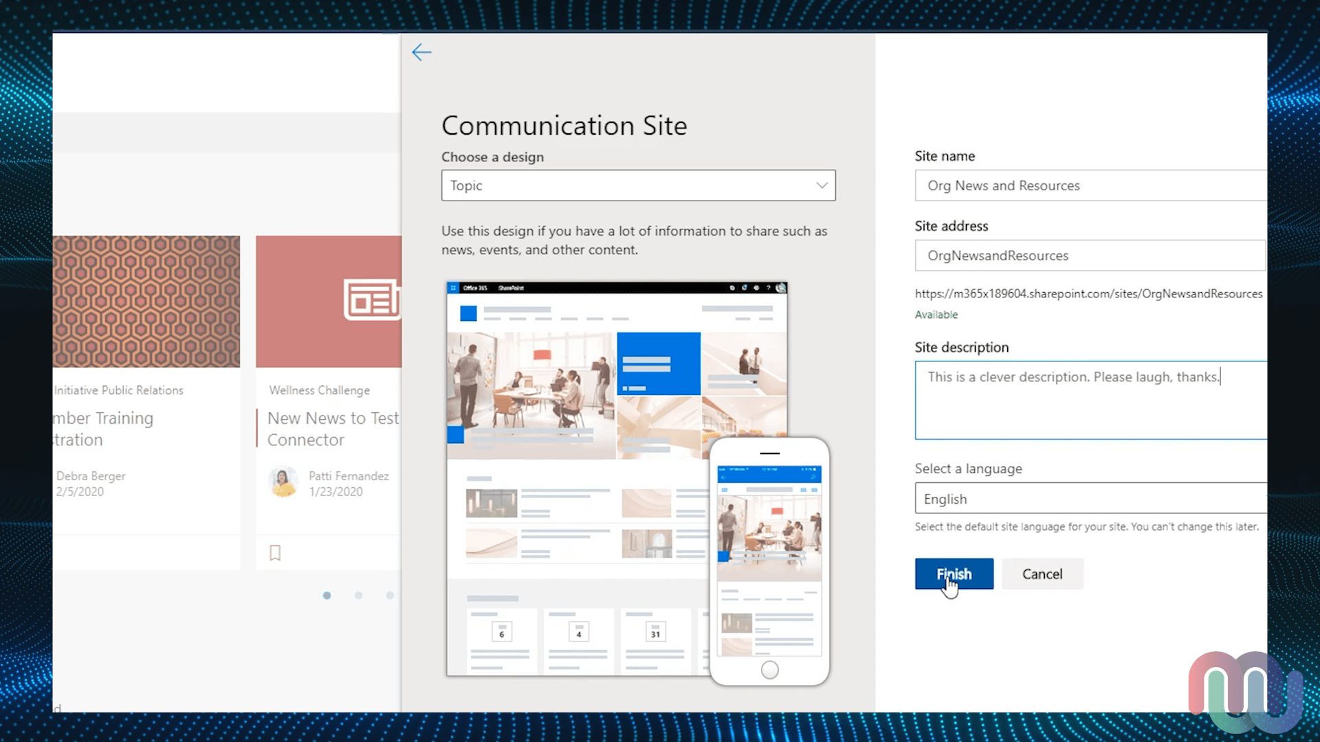 SharePoint Home - Communication Site template